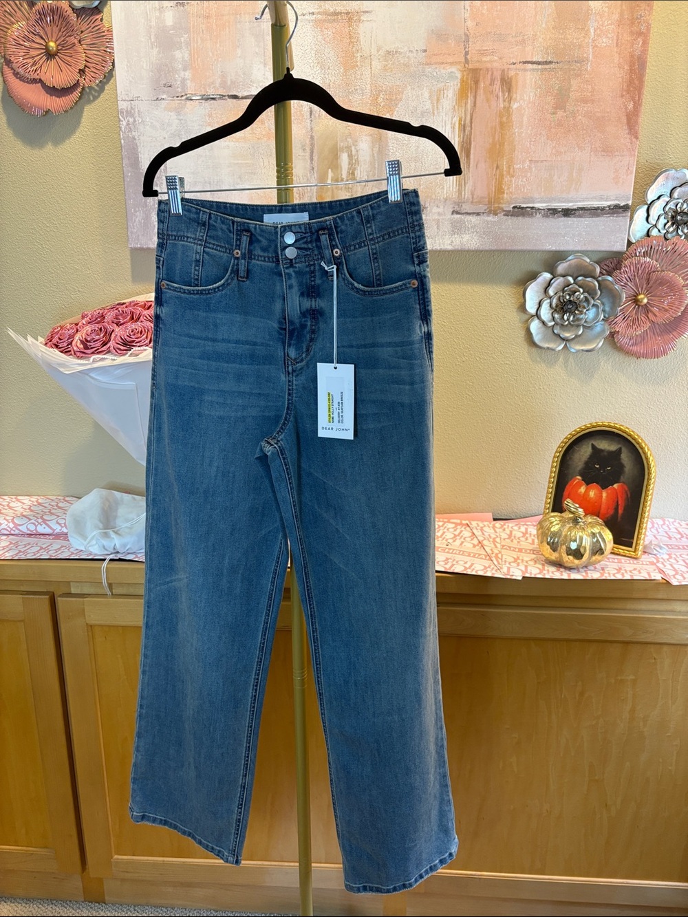 Dear John Wide Leg Jeans in Dark Blue